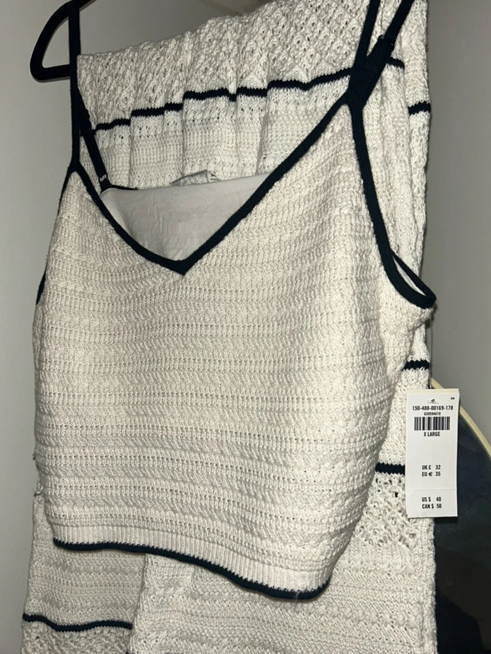 Abercrombie & Fitch Cream Maxi Skirt with Black Trim